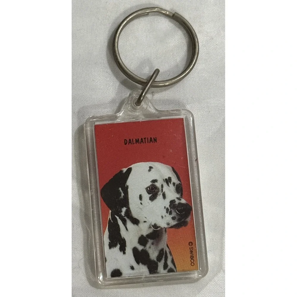 Lot of 2 Dalmatian‎ Dog Acrylic 2 Sided Keychain and Change Purse Keychain